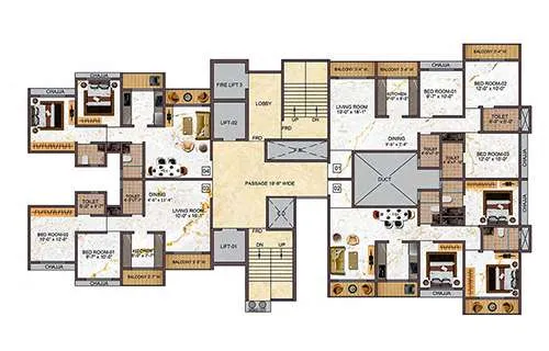 Maximus City Panvel 3 BHK Deck Residences layout